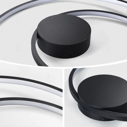 Brilagi - dimmbare LED-Deckenleuchte TWISTER LED/75W/230V 3000-6000K Durchmesser 70 cm schwarz + Fernbedienung