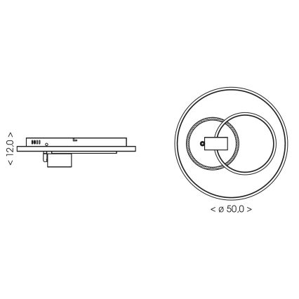Brilagi - dimmbare LED-Deckenleuchte UNITY LED/60W/230V + 1xGU10/3W 3000-6000K Ø 50 cm weiß/schwarz + Fernbedienung
