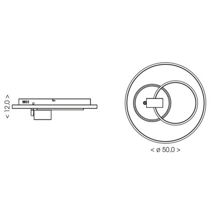 BRILAGI - dimmbare LED-Deckenleuchte UNITY LED/60W/230V + 1xGU10/3W 3000-6000K Ø 50 cm weiß/schwarz + Fernbedienung