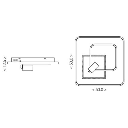 Brilagi - Dimmbare Deckenleuchte UNITY LED/75W/230V + 1xGU10/3W 3000-6000K 50x50 cm weiß/schwarz + Fernbedienung