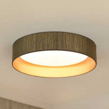 Brilagi - Dimmbare LED-Deckenleuchte VEGAS SHINE LED/24W/230V 3000/4000/6500K Stroh braun/golden + Fernbedienung