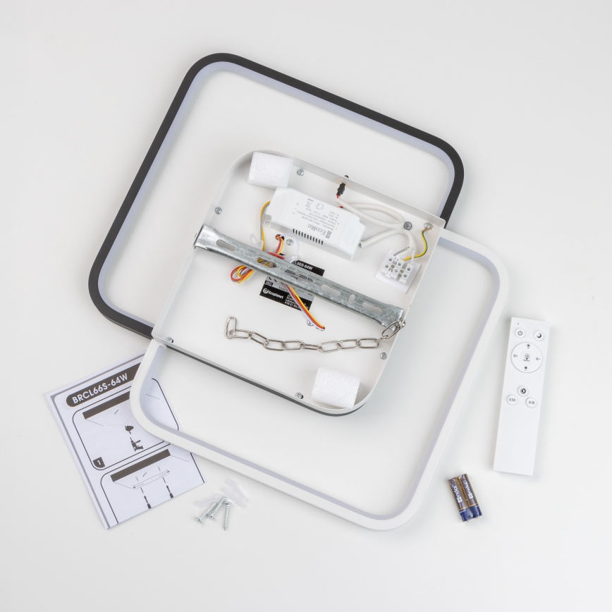 Brilagi - dimmbare LED-Deckenleuchte VELO XL LED/98W/230V 3000-6500K 61x61 cm + Fernbedienung