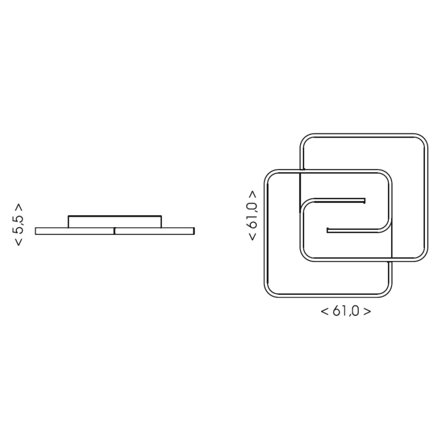 Brilagi - dimmbare LED-Deckenleuchte VELO XL LED/98W/230V 3000-6500K 61x61 cm + Fernbedienung