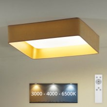 Brilagi - Dimmbare LED-Deckenleuchte VELVET SQUARE LED/24W/230V 3000/4000/6500K + Fernbedienung beige