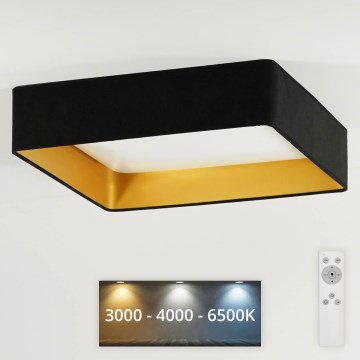 Brilagi - dimmbare LED-Deckenleuchte VELVET SQUARE LED/24W/230V 43x43 cm 3000/4000/6500K + Fernbedienung schwarz