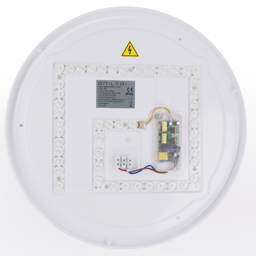 Brilagi - dimmbare LED-Deckenleuchte WALDO LED/48W/230V 3000-6500K Ø 40 cm weiß/silber + Fernbedienung
