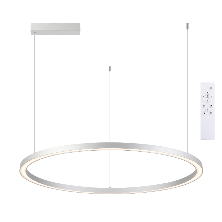 Brilagi - LED-dimmbare Pendelleuchte mit Seilabhängung PORTOFINO LED/98W/230V 3000-6000K silber + Fernbedienung