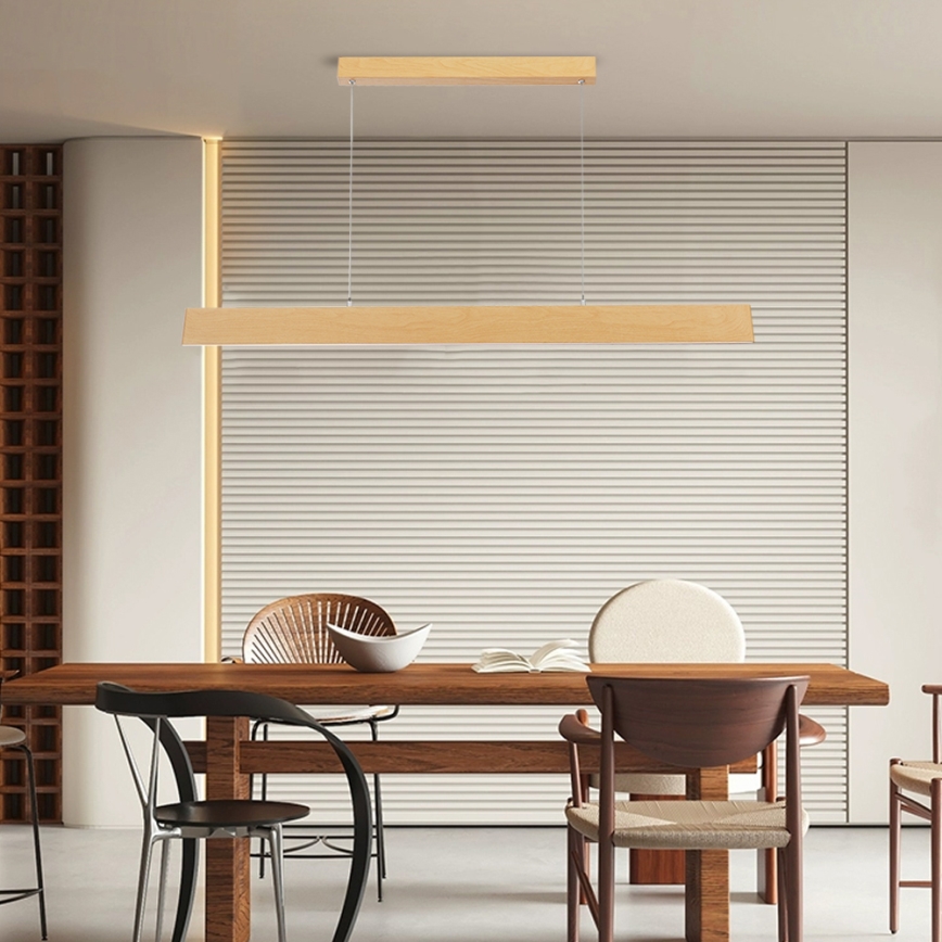 Brilagi - dimmbare LED-Pendelleuchte an Stahlseil SLIMLINE LED/40W/230V 3000–6000K Eichendekor + Fernbedienung