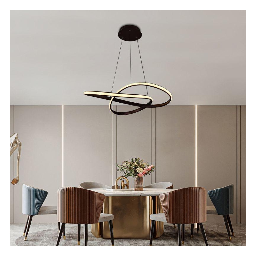 Brilagi - Dimmbare LED-Hängeleuchte an Schnur COSMOWAVE LED/70W/230V 3000-6500K braun + Fernbedienung