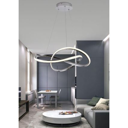 Brilagi - Dimmbare LED-Hängeleuchte an Schnur COSMOWAVE LED/70W/230V Chrom + Fernbedienung
