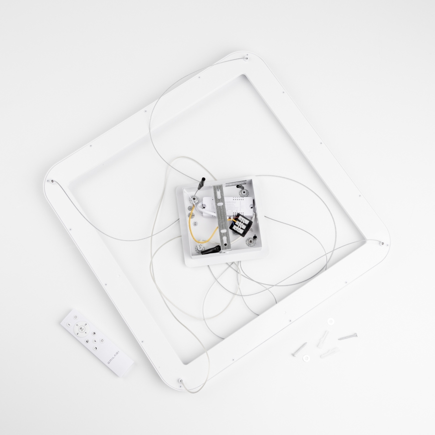 Brilagi - LED-dimmbare Pendelleuchte an Stahlseil FALCON SLIM LED/50W/230V 3000-6500K 50x50 cm weiß + Fernbedienung