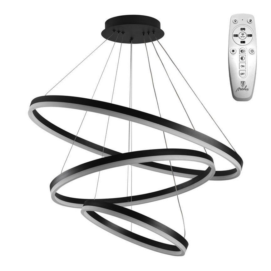 Brilagi - Dimmbare LED-Hängeleuchte CIRCLE LED/125W/230V 3000-6500K schwarz + Fernbedienung