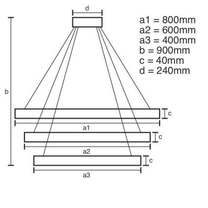 Brilagi - Dimmbare LED-Hängeleuchte CIRCLE LED/125W/230V 3000-6500K schwarz + Fernbedienung