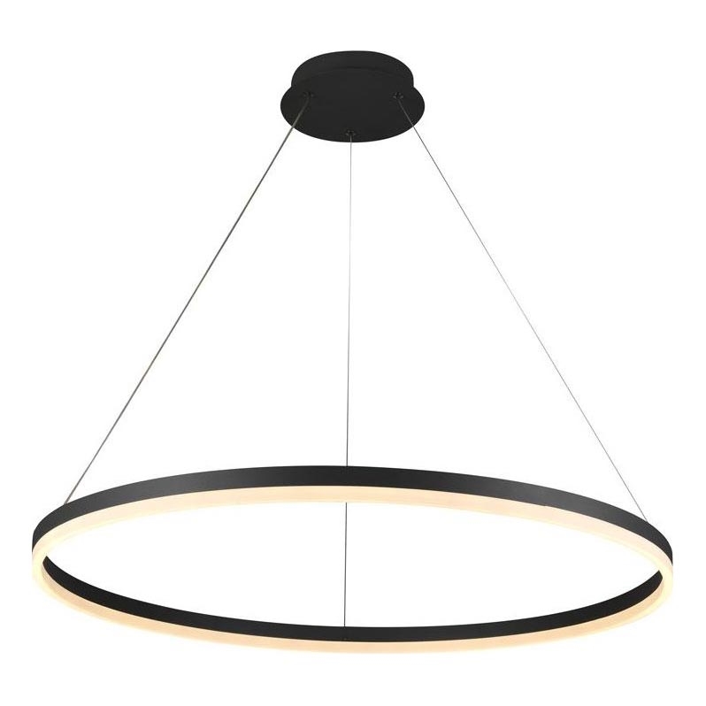 Brilagi - Dimmbare LED-Hängeleuchte CIRCLE LED/55W/230V 3000-6500K schwarz + Fernbedienung