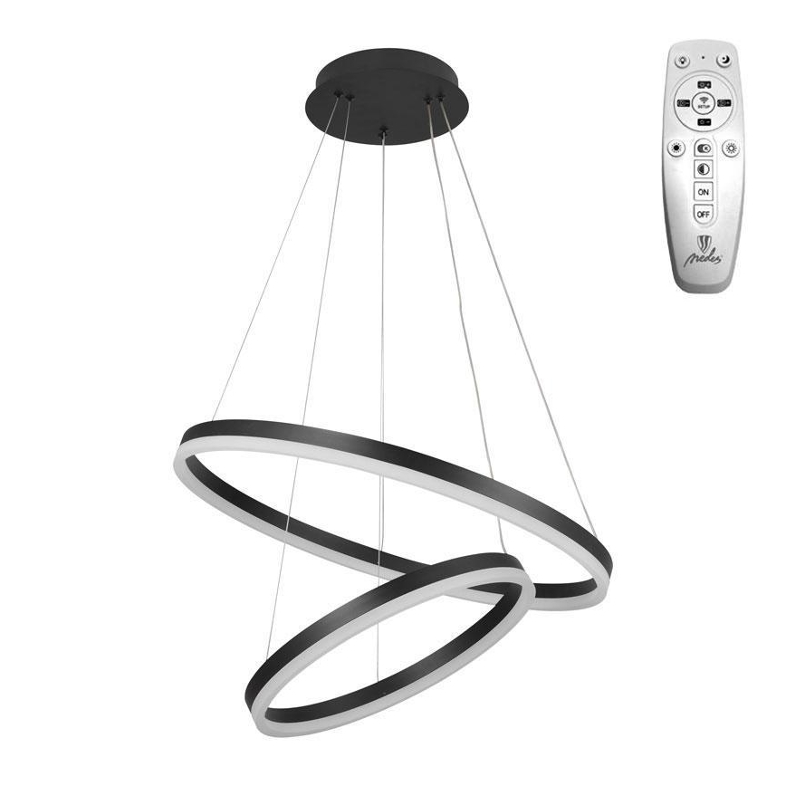 Brilagi - Dimmbare LED-Hängeleuchte CIRCLE LED/70W/230V 3000-6500K schwarz + Fernbedienung