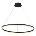 Brilagi - Dimmbare LED-Hängeleuchte CIRCLE mit Seilaufhängung, LED/55W/230V, 3000–6500K, Ø 80 cm, schwarz + Fernbedienung