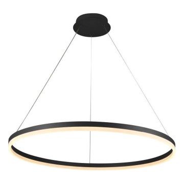 Brilagi - Dimmbare LED-Hängeleuchte CIRCLE mit Seilaufhängung, LED/55W/230V, 3000–6500K, Ø 80 cm, schwarz + Fernbedienung