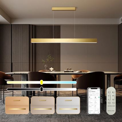 Brilagi - Dimmbare LED-Hängeleuchte SLEEKLINE SMART LED/40W/230V 3000-6000K Wi-Fi Tuya golden + Fernbedienung