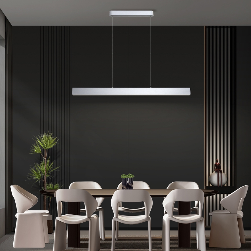 Brilagi - Dimmbare LED-Hängeleuchte SLEEKLINE SMART LED/40W/230V 3000-6000K Wi-Fi Tuya silbern + Fernbedienung