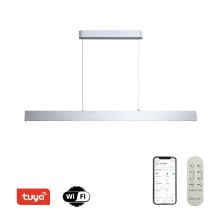 Brilagi - Dimmbare LED-Hängeleuchte SLEEKLINE SMART LED/40W/230V 3000-6000K Wi-Fi Tuya silbern + Fernbedienung