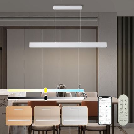 Brilagi - Dimmbare LED-Hängeleuchte SLEEKLINE SMART LED/40W/230V 3000-6000K Wi-Fi Tuya weiß + Fernbedienung