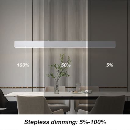 Brilagi - Dimmbare LED-Hängeleuchte SLEEKLINE SMART LED/40W/230V 3000-6000K Wi-Fi Tuya weiß + Fernbedienung