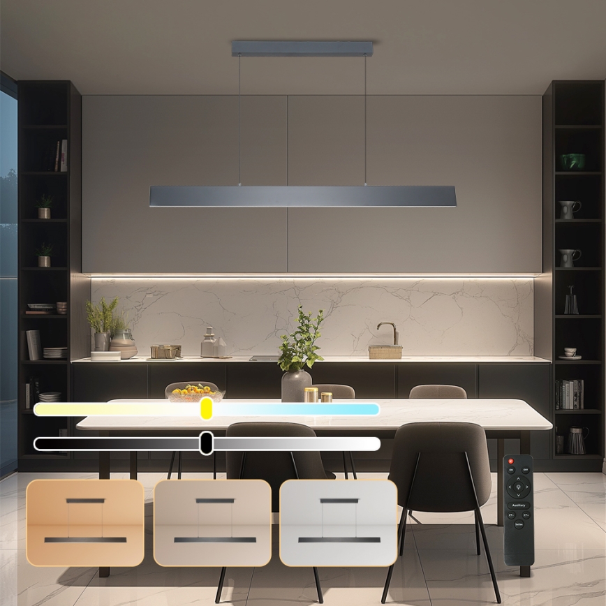 Brilagi - Dimmbare LED-Hängeleuchte SLIMLINE LED/40W/230V 3000-6000K anthrazit + Fernbedienung