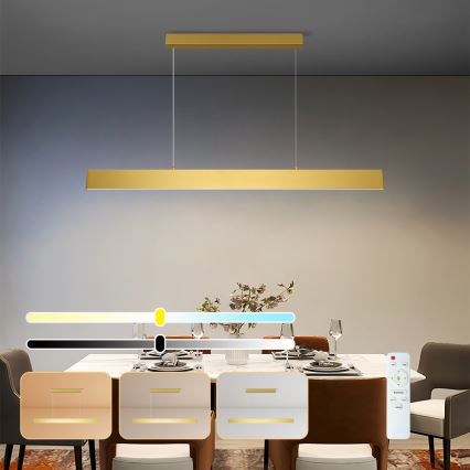 Brilagi - Dimmbare LED-Hängeleuchte SLIMLINE LED/40W/230V 3000-6000K golden + Fernbedienung