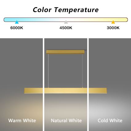 Brilagi - Dimmbare LED-Hängeleuchte SLIMLINE LED/40W/230V 3000-6000K golden + Fernbedienung