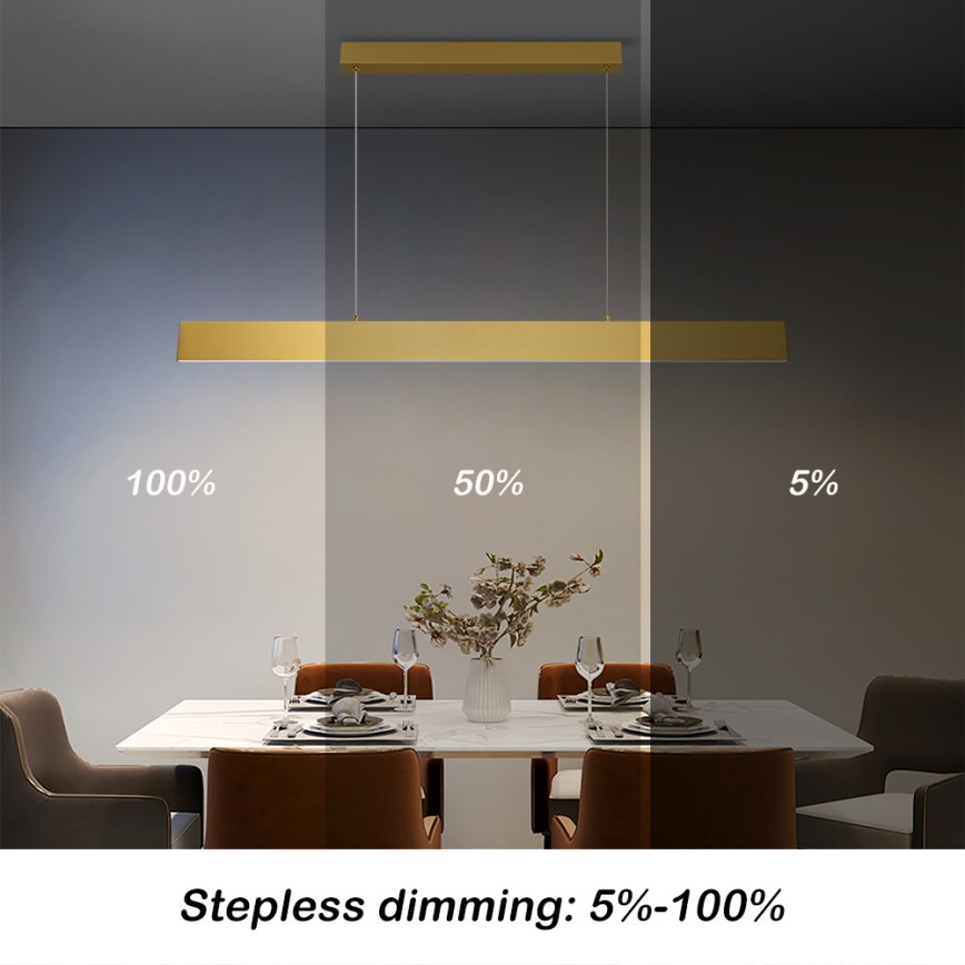 Brilagi - Dimmbare LED-Hängeleuchte SLIMLINE LED/40W/230V 3000-6000K golden + Fernbedienung