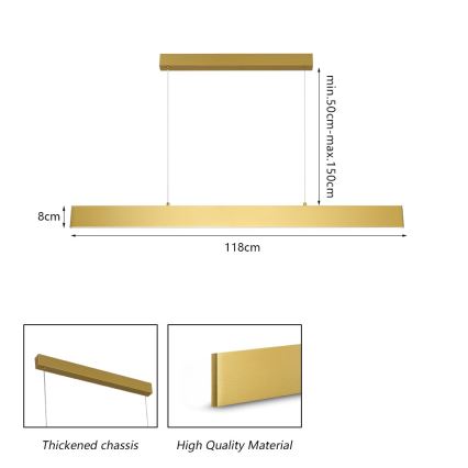 Brilagi - Dimmbare LED-Hängeleuchte SLIMLINE LED/40W/230V 3000-6000K golden + Fernbedienung