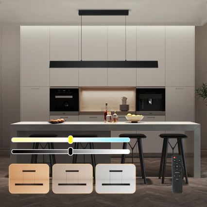 Brilagi - Dimmbare LED-Hängeleuchte SLIMLINE LED/40W/230V 3000-6000K schwarz + Fernbedienung