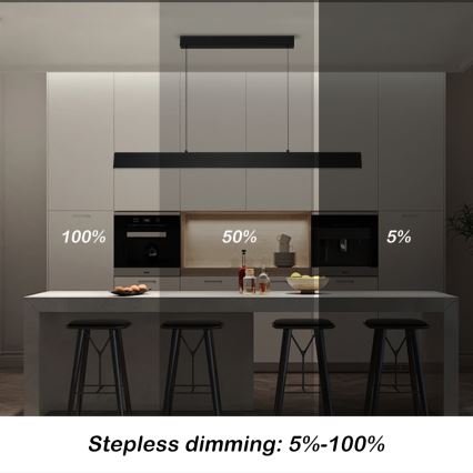Brilagi - Dimmbare LED-Hängeleuchte SLIMLINE LED/40W/230V 3000-6000K schwarz + Fernbedienung