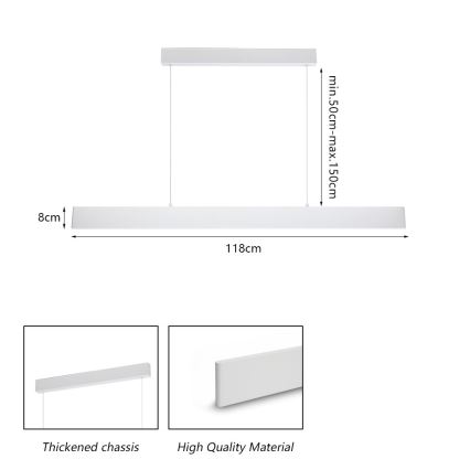 Brilagi - Dimmbare LED-Hängeleuchte SLIMLINE LED/40W/230V 3000-6000K weiß + Fernbedienung
