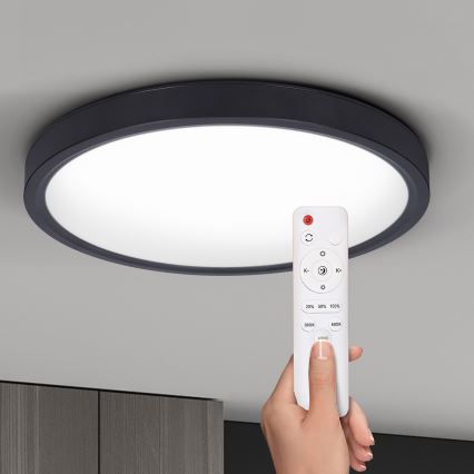 Brilagi - Dimmbare LED-Deckenleuchte ESTELA LED/48W/230V 3000-6500K ø 40 cm schwarz + Fernbedienung