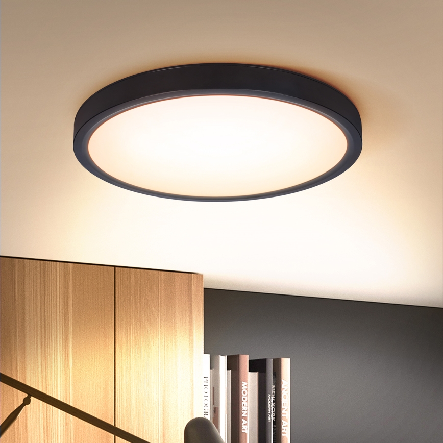 Brilagi - Dimmbare LED-Deckenleuchte ESTELA LED/48W/230V 3000-6500K ø 40 cm schwarz + Fernbedienung