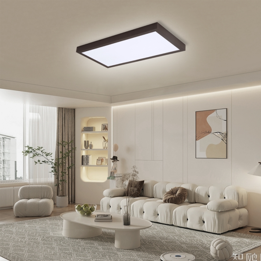 Brilagi - Dimmbare LED-Deckenleuchte für Badezimmer FRAME SMART LED/30W/230V 30x60 cm 3000-6000K  IP44 schwarz  + Fernbedienung