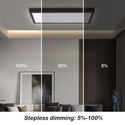 Brilagi - Dimmbare LED-Deckenleuchte für Badezimmer FRAME SMART LED/30W/230V 30x60 cm 3000-6000K  IP44 schwarz  + Fernbedienung