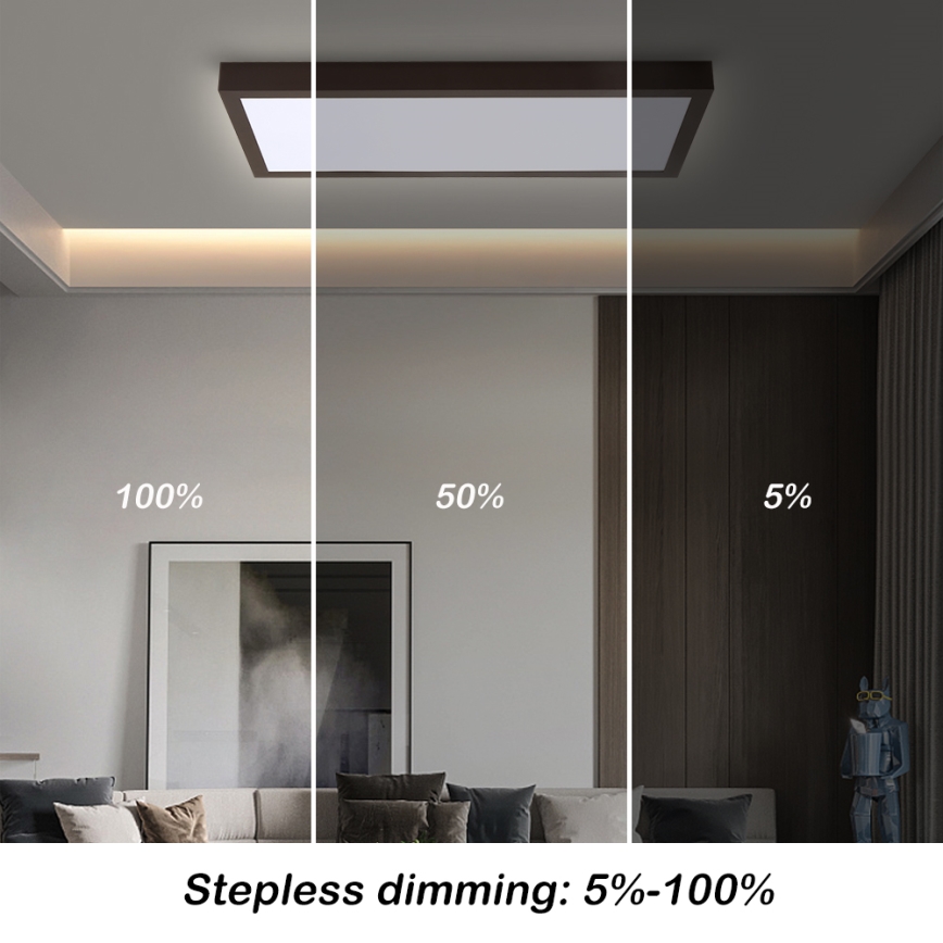 Brilagi - Dimmbare LED-Deckenleuchte für Badezimmer FRAME SMART LED/30W/230V 30x60 cm 3000-6000K  IP44 schwarz  + Fernbedienung