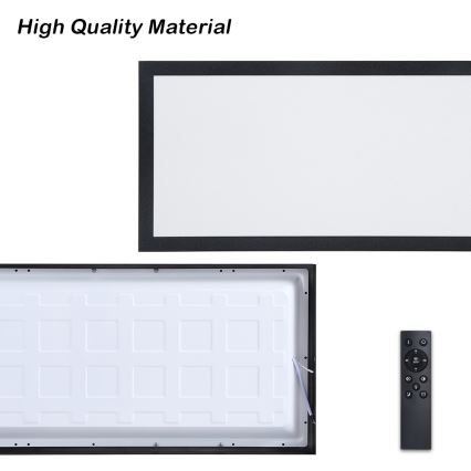 Brilagi - Dimmbare LED-Deckenleuchte für Badezimmer FRAME SMART LED/30W/230V 30x60 cm 3000-6000K  IP44 schwarz  + Fernbedienung