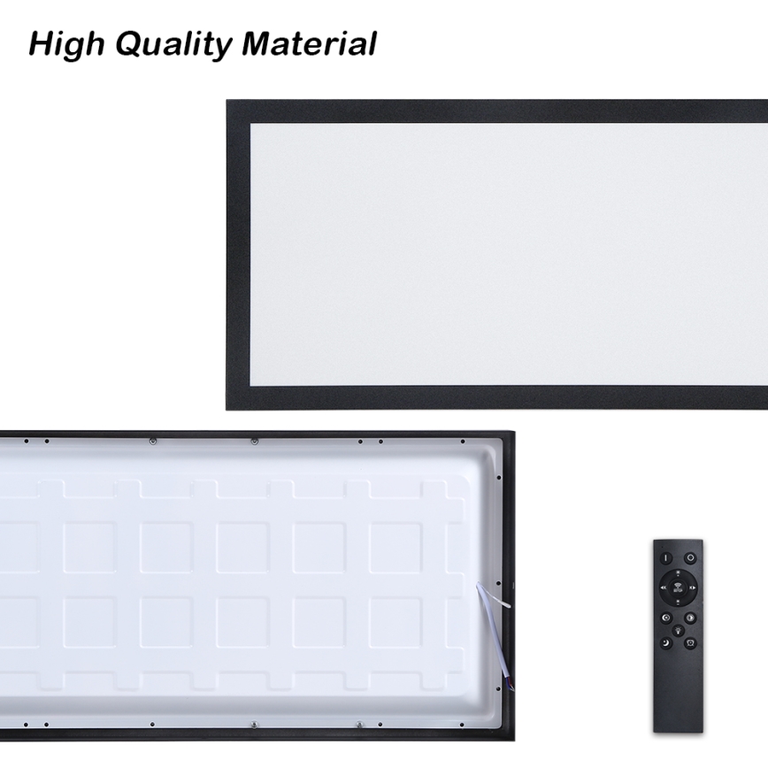 Brilagi - Dimmbare LED-Deckenleuchte für Badezimmer FRAME SMART LED/30W/230V 30x60 cm 3000-6000K  IP44 schwarz  + Fernbedienung