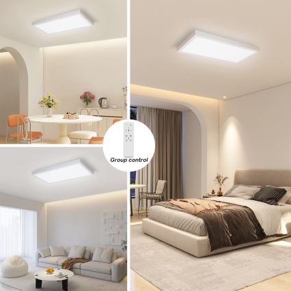 Brilagi - Dimmbare LED-Deckenleuchte für Badezimmer FRAME SMART LED/30W/230V 30x60 cm 3000-6000K IP44 weiß + Fernbedienung