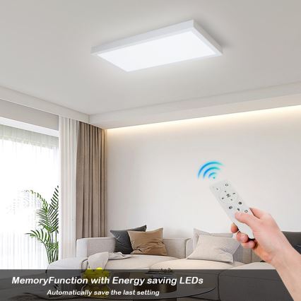 Brilagi - Dimmbare LED-Deckenleuchte für Badezimmer FRAME SMART LED/30W/230V 30x60 cm 3000-6000K IP44 weiß + Fernbedienung