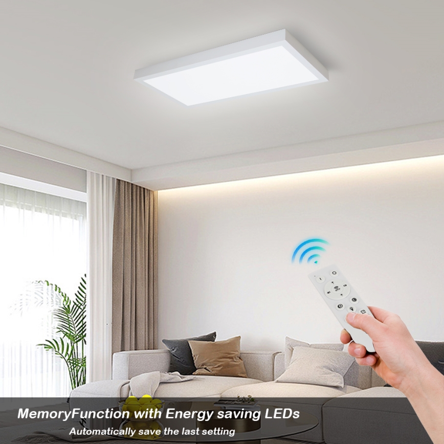 Brilagi - Dimmbare LED-Deckenleuchte für Badezimmer FRAME SMART LED/30W/230V 30x60 cm 3000-6000K IP44 weiß + Fernbedienung