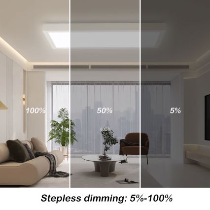 Brilagi - Dimmbare LED-Deckenleuchte für Badezimmer FRAME SMART LED/30W/230V 30x60 cm 3000-6000K IP44 weiß + Fernbedienung