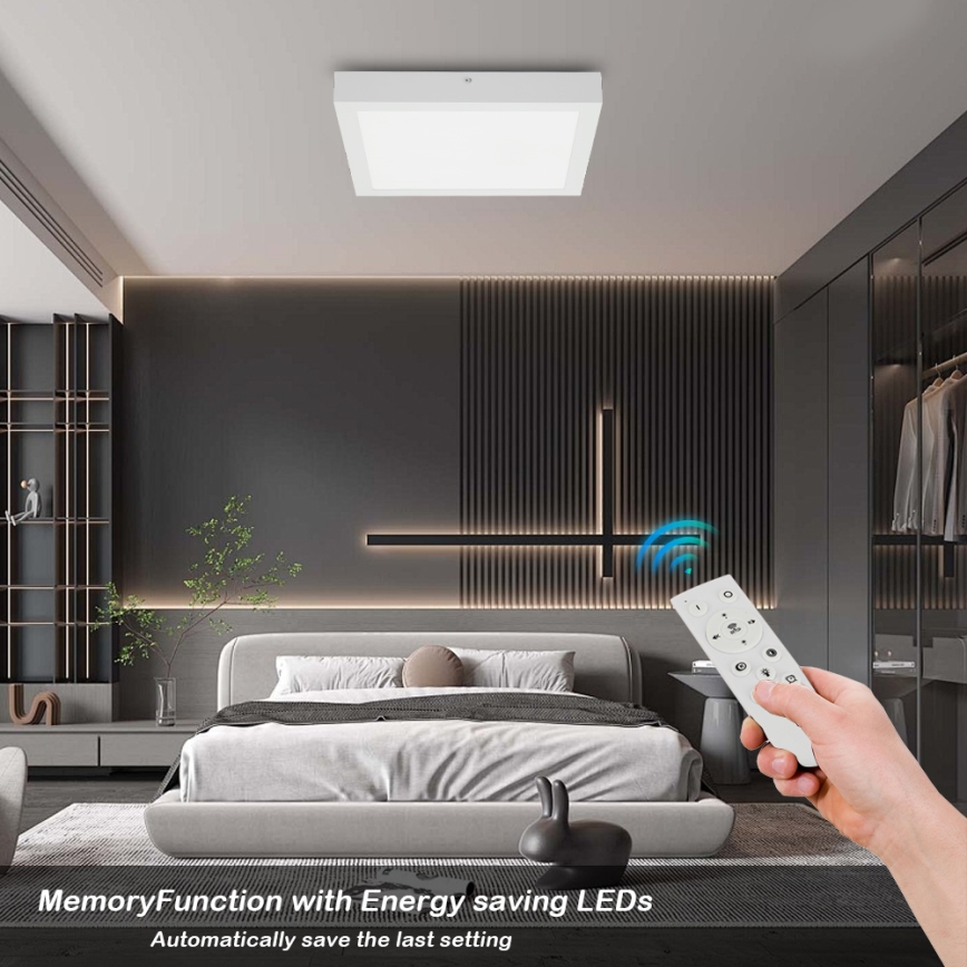 Brilagi - Dimmbare LED-Deckenleuchte für Badezimmer FRAME SMART LED/24W/230V 30x30 cm 3000-6000K IP44 weiß + Fernbedienung