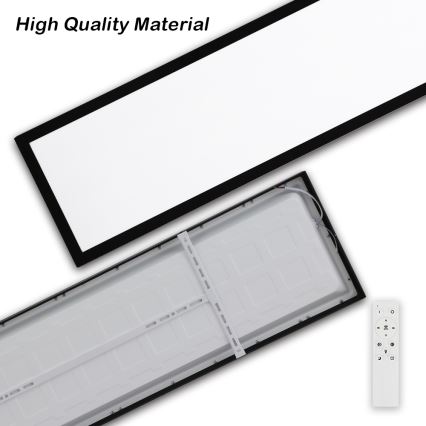 Brilagi - Dimmbare LED-Deckenleuchte für Badezimmer FRAME SMART LED/50W/230V 30x120 cm 3000-6000K IP44 schwarz + Fernbedienung