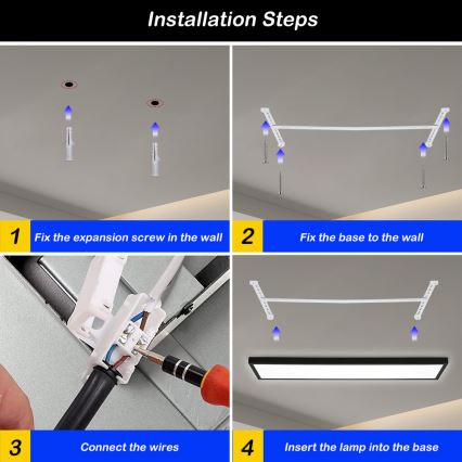 Brilagi - Dimmbare LED-Deckenleuchte für Badezimmer FRAME SMART LED/50W/230V 30x120 cm 3000-6000K IP44 schwarz + Fernbedienung