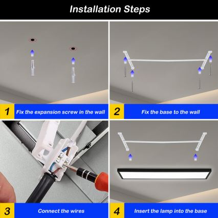 Brilagi - Dimmbare LED-Deckenleuchte für Badezimmer FRAME SMART LED/50W/230V 3000-6000K IP44 schwarz + Fernbedienung