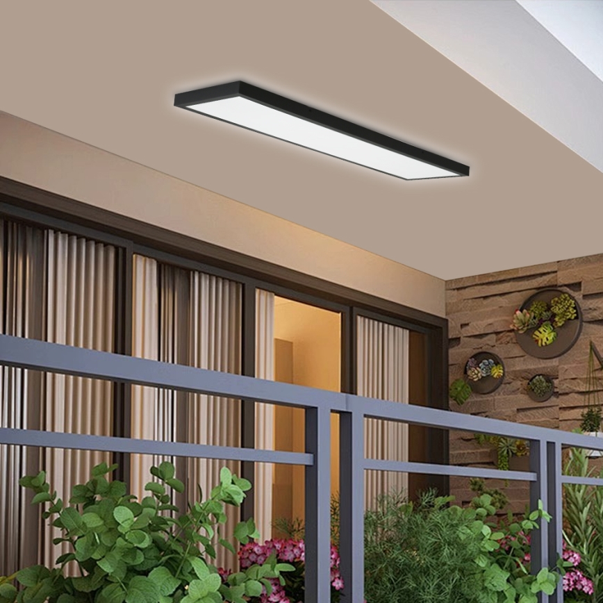 Brilagi - Dimmbare LED-Deckenleuchte für Badezimmer FRAME SMART LED/50W/230V 30x120 cm 3000-6000K IP44 schwarz + Fernbedienung